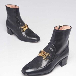 Gucci Black Leather Quentin Ankle Boots Size 6/36.5